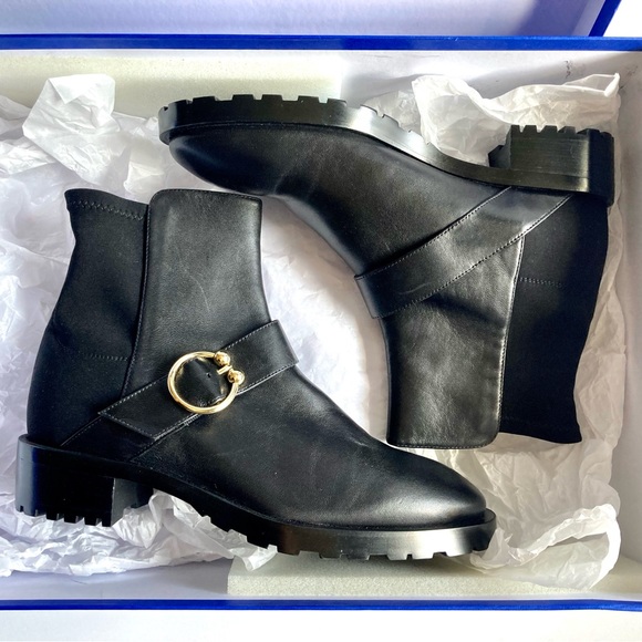 Stuart Weitzman Shoes - Stuart Weitzman Luxering black leather boots 8.5